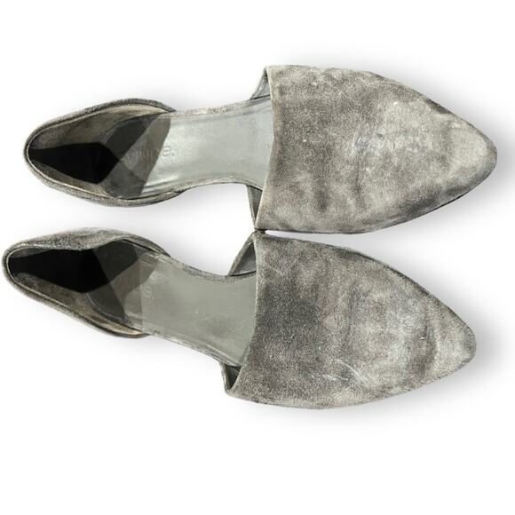 Vince Nina Two-Piece Suede Skimmer in Graphite - Picture 2 of 4